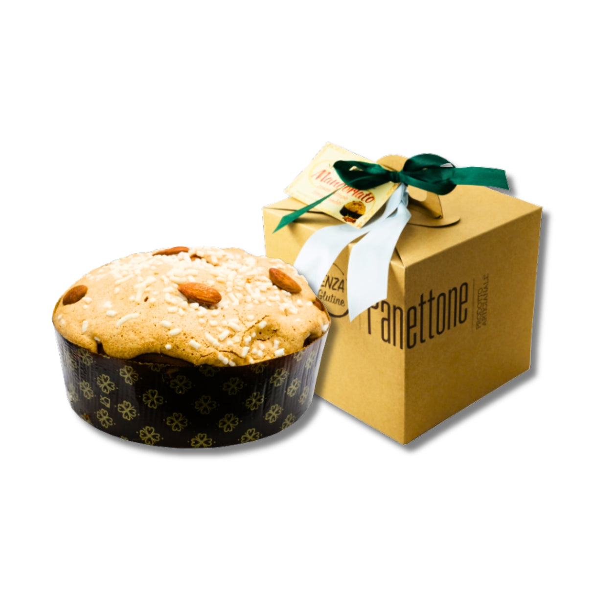 Panettone artigianale mandorlato S/Glutine, S/Lattosio gr500 - Senza Peccato