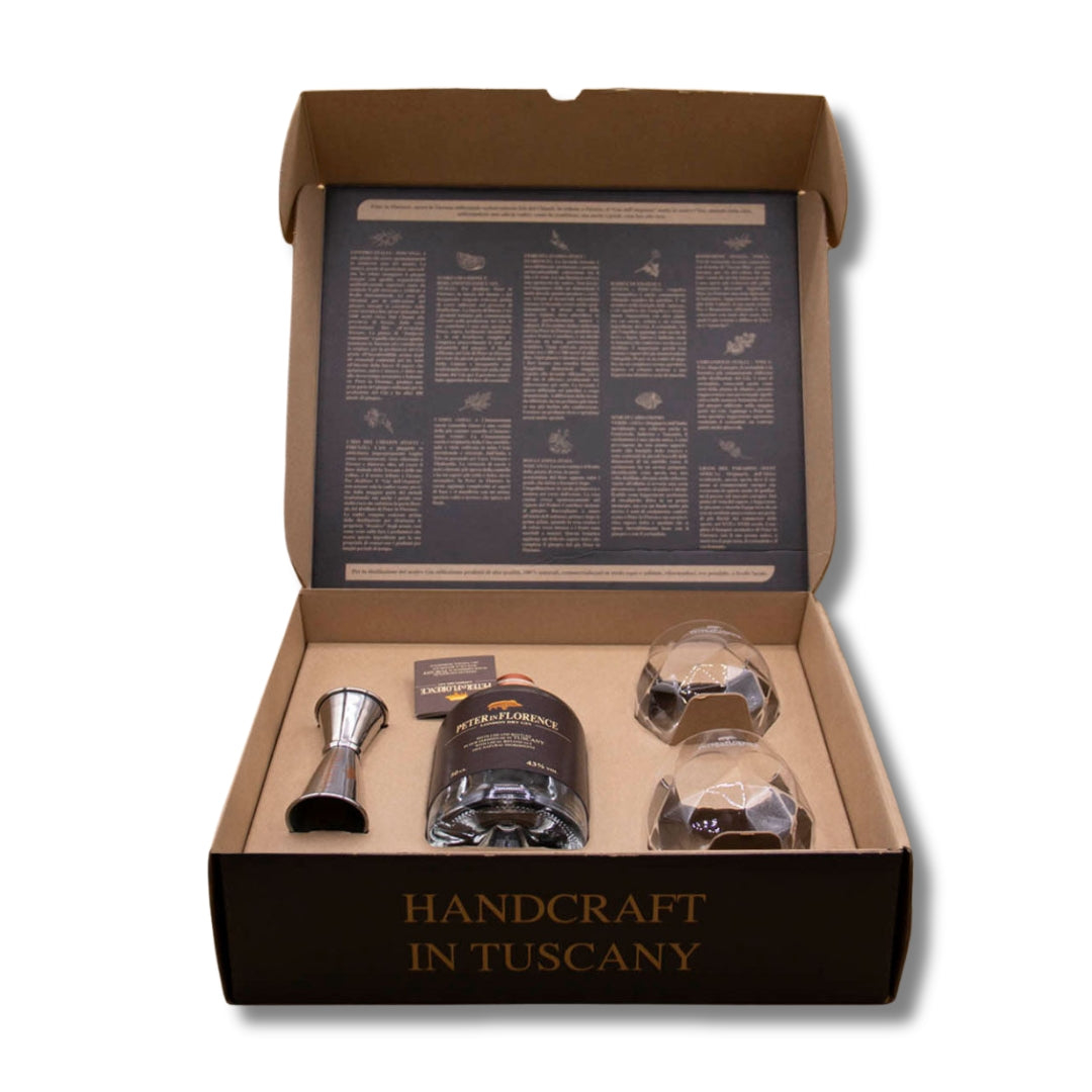 Peter In Florence Gift Box - Gin con 2 bicchieri e jigger